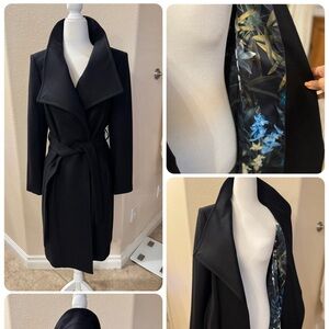 Ted Baker Black Trench Coat with Floral Lining